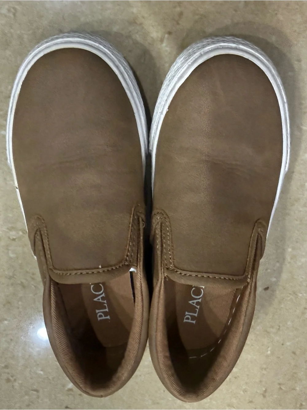 Children’s Place Brown Slip-On Kids Sneakers with White Sole